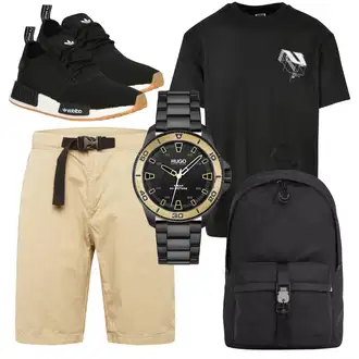 Coole Outfit mit Schwarz Sneaker Low/Skateschuh/Schmaler Sneaker/Teddy Sneaker/Sommer Sneaker/Winter Sneaker Adidas Originals "Praktischer Look"Look: Esthetische, Casual, Lack, Premium, Sportlich, Streetwear, Trendige, Coole, Hip Hop, Skater
