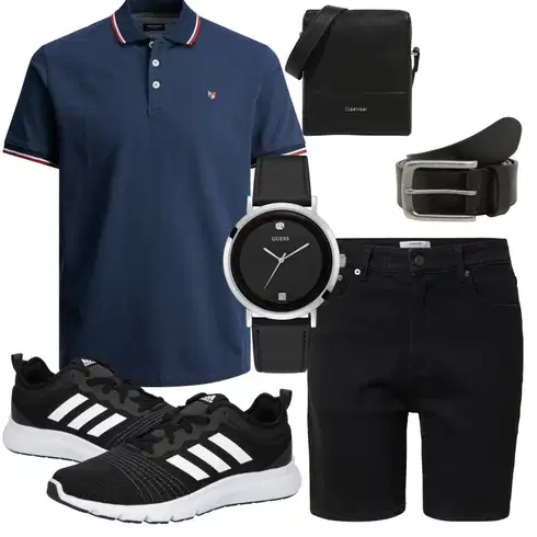 Jeans Schwarz Hemd Bermuda/Chino Shorts/Jeans Short/Musselin Shorts/Kurze Hose DAN FOX APPAREL kombinieren