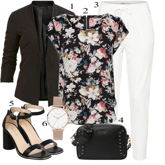 Outfit s Růžová/Hnědá/Červená Ležérní košile/Barevná košile/Havajská košile/Košile s krátkým rukávem Only "Ležérní Outfits"