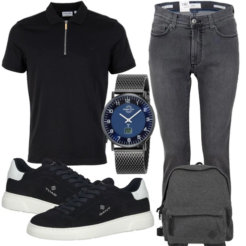 Schwarz Poloshirt Calvin Klein kombinieren