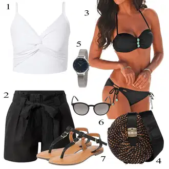 Ljeto Outfit sa Crna Nekategorizirano/Majica/Kratke Hlače velike veličine Superdry "Ljetni outfiti"