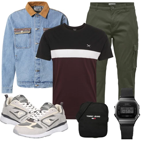 Dunkelrot/Bordeaux/Rot Funktions T-Shirt/Ausgefallenes T-shirt/T-Shirt Training/Ringelshirt/Kurzarm T-Shirt/Sport-Top/Shirt/Casual T-Shirt Iriedaily kombinieren mit Blau/Hellblau Jeansjacke/Trachtenstrickjacke/Vintage Jacke about you x alvaro soler