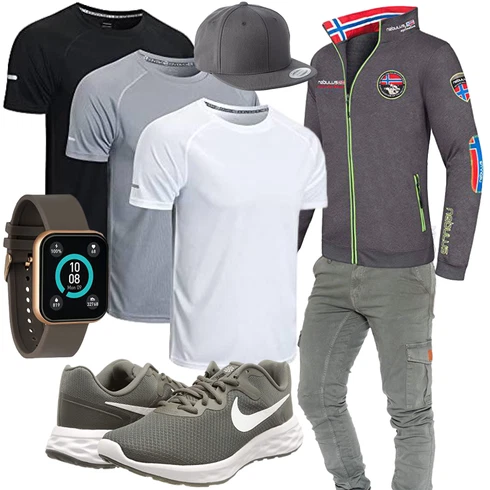 Grau Overall/Hut Flexfit kombinieren