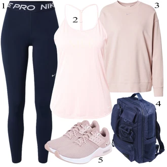 Športne Outfiti mit Nike, Nike, Roza/Bež/Modra/Siva Nike, Modra/Črna Touring backpack Nike, Pastelne barve Nike "Padajoča oblačila"