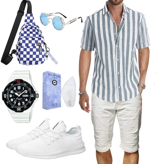 Sommer Outfits Hochzeit mit Hellblau Karsaer "Strand Outfit"Look: Festival, Hochzeit, Ball, Konzert, Bar
