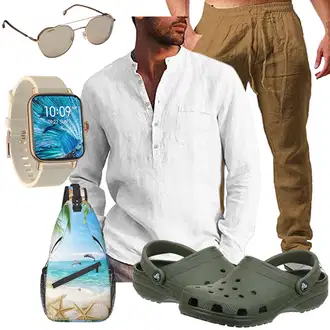 Outfit mit Grau Unkategorisiert Crocs "Strand Outfit"