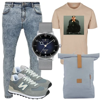 Lang/Maxi Outfit mit Grau Jeans Urban Classics "Street Style Outfit"