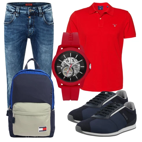 Blau Jeans Timezone kombinieren mit Top GANT