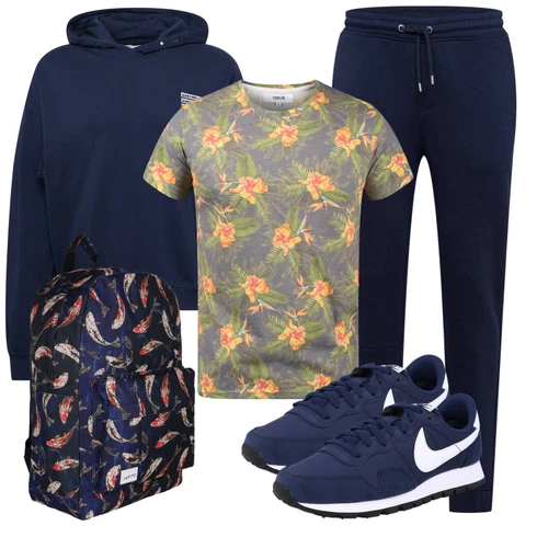 Sportlich Blau/Dunkelblau/Hellblau Schuh Sommer Sneaker/gesundheitsSchuh/WalkingSchuh/FreizeitSchuh/Sneaker Low/Vintage Sneaker/Schmaler Sneaker Nike Sportswear kombinieren mit Schwarz Rucksack/Accessoire SpiralLook: Sportlich, Smart Casual, Classic, Prinzessin