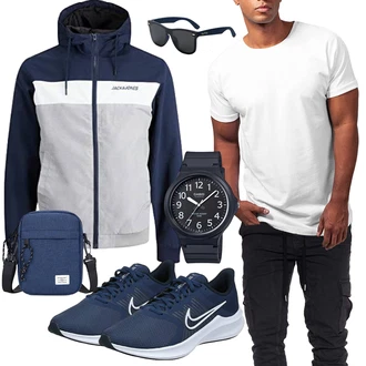 Mit Nieten Outfit mit Schwarz Rayruling "Stylische Kombination für die Freizeit"Look: Ski, Angeln, Golf, Wandern, Mit Nieten, Trekking