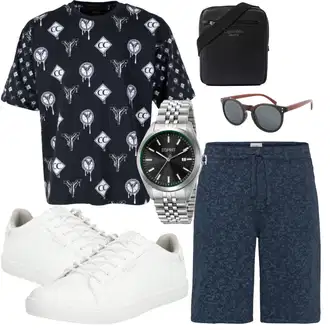 Sommer Outfits Hochzeit mit Weiß/Creme Schmaler Sneaker/Sneaker Low/Leder Sneaker Jack & Jones "Stylische Sommerlaune"Look: Hochzeit, Pop Konzert, Beerdigung, Abendessen, Schule, Bayram, Rave