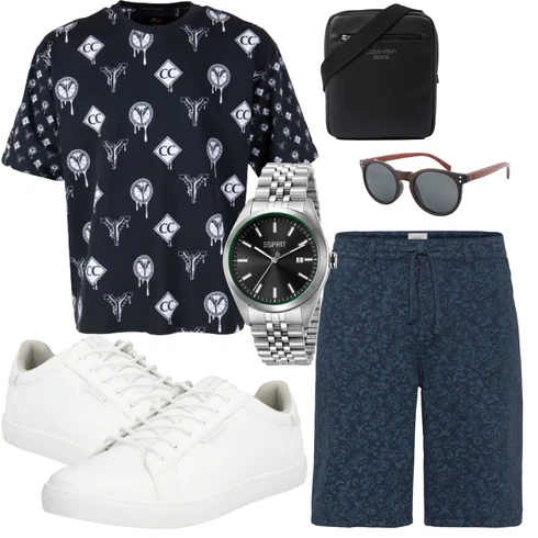 Sportlich Weiß/Creme Schuh Schmaler Sneaker/Sneaker Low/Leder Sneaker Jack & Jones kombinieren mit Schwarz T-Shirt Carlo ColucciLook: Uni, Sportlich, Trendige, Lack, Esthetische, Unisex, Löwe, Bad Taste, Casual, Coole