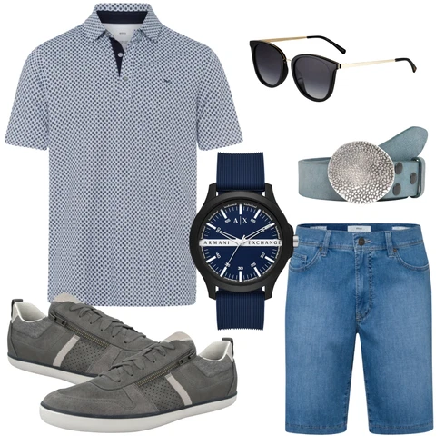 Weiß/Blau Hemd Brax kombinieren