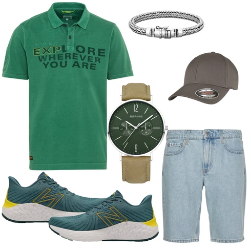 Hemd Calvin Klein Jeans kombinieren mit Grau Accessoire Schmuck Kuzzoi, Schwarz Accessoire Uhr Bering, Grau Accessoire Hut Flexfit