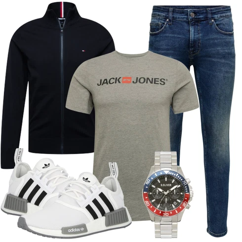 Khaki/Grün/Dunkelgrün Bluse Große Größe/Shirt & Top Große Größe/Ausgefallenes T-shirt/Kurzarm T-Shirt/Funktions T-Shirt/T-Shirt Spruch/T-Shirt Training/Casual T-Shirt/Laufschuhe für Männer/Umstands T-Shirt Jack & Jones kombinieren mit Grau Uhr S.Oliver