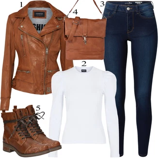Jesenske Outfiti mit Rjava/Temno rjava/Roza Vintage Usnjena Jakna/Jesenska jakna/Motoristična jakna/Jakna iz Umetnega Usnja/Usnjena Bomber Jakna/Usnjena Jakna/Pomladna jakna Oakwood "Padajoča oblačila"