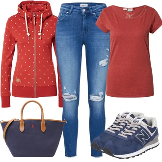 Outfit s Modrá Teniska New Balance "In Trendy Podzimní Outfit"