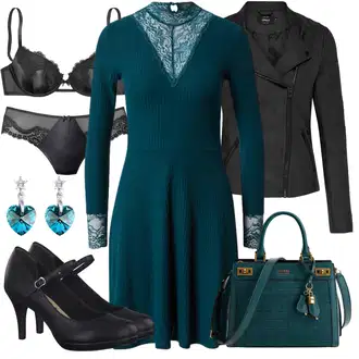 Outfit s Černá/Bílá Pánské boty ve velikosti 11/Podprsenka Bez Kostic/Podprsenka s kosticemi/Vyztužený podprsenek/Podprsenka Balconette/Bezdrátová podprsenka/Push-Up Podprsenka/Zmenšující Podprsenek/Krajková podprsenka/Prsatější střih podprsenky Lascana "Podzimní outfit pro večer"