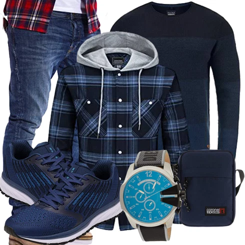Blau Overall Blend kombinieren