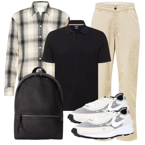 Blau/Grau/Beige/Creme FlanellHemd/Kariertes Hemd Hollister kombinieren