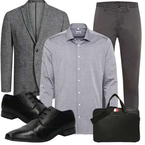 Herbst Dunkelgrau/Grau/Hellgrau Anzug Sakko/Kaschmir-Strickjacke/Wolle Strickjacke/Boucle Strickjacke/Strickjacke Gefüttert/Strick­Blazer/Boucle Blazer Jack & Jones kombinieren