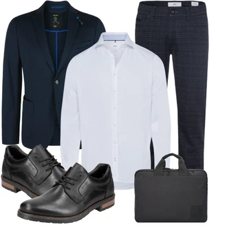 Business Outfits mit Schwarz Anzug S.Oliver "Business Look"