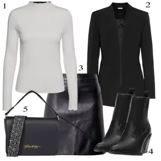 Outfit s Černá Nízká bota na podpatku/Kovbojská Bota/Zimní bota Pull&Bear "Perfekt na podzim"