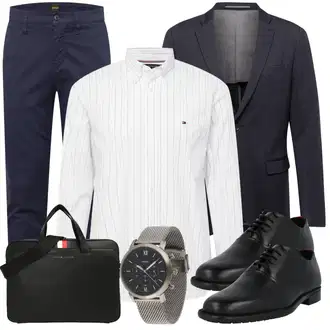 Business Outfits mit Dunkelblau/Blau Hose Große Größe/Twill Hose/Boyfriend Hose/Slim Hose Boss, Hellblau/Dunkelblau Große Größe Mantel/Kaschmir-Strickjacke/Wolle Strickjacke/Strickjacke Tracht/Strickjacke Gefüttert/Stehkragen-Strickjacke/Baumwoll Strickjacke/Strick Große Matinique "Business Outfit"