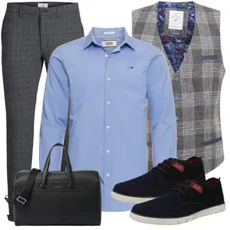 Business Outfits mit Hellblau/Blau/Dunkelblau Bluse Große Größe/Business Hemd/Businesshemd/Bügelfreies Hemd Tommy Jeans "Business Outfit"