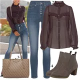 Krátké Šifonové halenky Outfity image