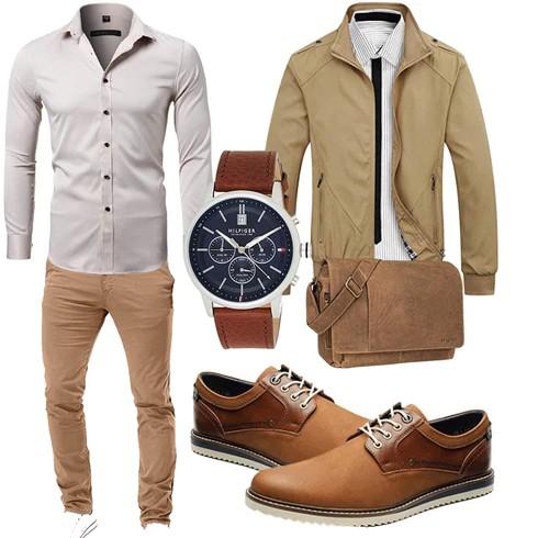 Grau Hose INFLATION kombinieren mit Khaki/Beige/Braun Innenfutter Jacke/Bomberjacke/Fliegerjacke/Jacke mit Seitlichem Reißverschluss/Übergangsjacke Herbstjacke/Sommerjacke/Frühlingsjacke Allthemen