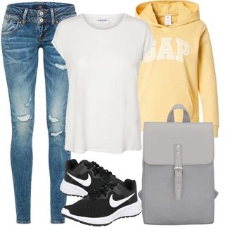 Outfit s Modrá/Tmavě modrá/Světle modrá Džíny s Dírou/Patchworkové Džíny/Kožená Pánská Bund LTB "Ležérní Outfit"