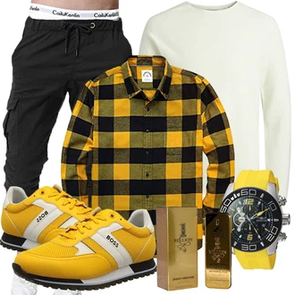Outfit mit Gelb Unkategorisiert Boss "Cool für die Freizeit"