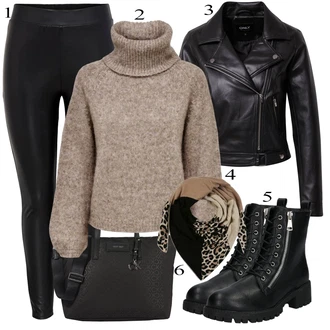 Outfit s Černá/Šedá Mokasín/Mokasín/Lodička s Přezkou/Teniska s dírkovaným vzorem/Chunky Tenisky/Barefoot bota/Tenisky s Bočním Zipem About You "Podzimní Outfit"