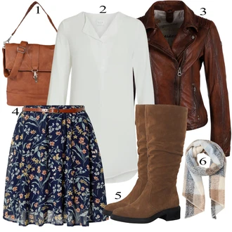 Elegantní Outfit s Šedá/Bílá/Fialová/Krémová Tunikové Tričko/Elegantní Tunika/Klasická tunika/Dlouhá Halenka Vila "Podzimní Outfit"Look: Styl, Babydoll, Kancelář, Příliš oblečený, Nadrozměrné, Univerzitní, Elegantní