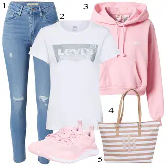 S Pertlanjem Outfit sa Crvena Balon majica/Skraćena Majica/Košulja top/Kratki top/Ležerni topić/pletena košulja/Majica za plažu/Majica za plažu/Pulover za plažu/Top za plažu/Obični top/Pleteni top levi's ® "Jesenski Outfit"