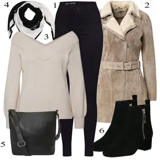 Outfit sa Smeđa/Bež/Kaki Džemper Od Kašmira/Džemper sa Spuštenim Ramenom/Džemper s Vodopadnim izrezom/Jednostavni Džemper JdY "Jesenski Outfit"