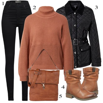 Outfit sa Bež/Smeđa/Crvena Čizmica Zimska gležnjača/ljetna gležnjača/Kožna gležnjača/Ravna Gležnjača/Čizma s patentnim zatvaračem/Podstavljena Gležnjača/Motociklistička čizma/Vintage Gležnjača Rieker "Jesenski Outfit"