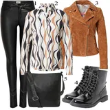 Smeđe Freaky Nation Kožne Jakne Outfiti image