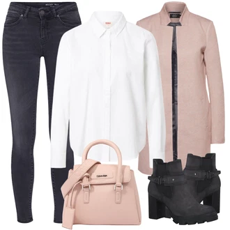 Sportovní Outfit s Šedá/Tmavě modrá Kožená bunda/Sportovní boty/Kožené Boty/Slim Fit Džíny/Termální Džíny/Sweat Džíny/Zimní bunda/Kožená Pánská Bund/Motorkářské Džíny/Džíny Regular Fit Noisy may "Perfekt na podzim"Look: Styl, Ležérní, Francouzské, Námořní, Chytrý příležitostný, Sportovní, Pracovní oděvy