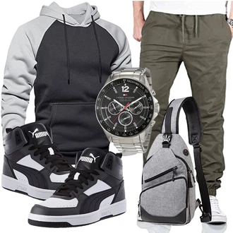 Vintage Outfit mit Grau/Dunkelgrau/Hellgrau/Dunkelblau Pullover mit Reißverschluss/Kapuzenpullover/Unisex Hoodie/Hoodie/Ausgefallener Hoodie/Sport Sweatshirt MANLUODANNI "Cooles Outfit"Look: Hip Hop, Casual, Classic, Sportlich, Vintage, Schlichte, Zuhause, Skater, Schön, Outdoor, Moderne, Coole