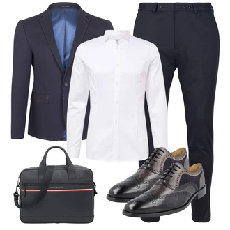 Business Outfits mit Schwarz Große Größe Mantel "Eleganter Look"