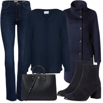 Dlouhé / Maxi Outfit s Dlouhé Šaty/Dlouhý Zimní Kabát/Shopper taška/Doplňek/Dlouhá tylová sukně Tommy Hilfiger "Elegantní Podzimní Outfit"