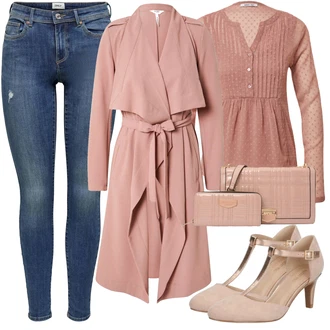 Outfit s Béžová Taška Přes Rameno river island "Elegantní Podzimní Outfit"