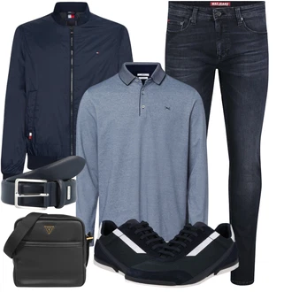 Outfit mit Weiß/Schwarz Jeans MAC "Freizeit Bekleidung"