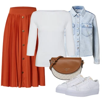 Outfit s Červená Kraťas pro plnoštíhlé/Nezařazené About You "Ležérní Outfit"