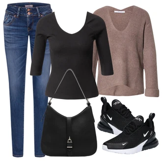 Air Max 270 Outfit s Šedá/Tmavě modrá/Tmavě šedá/Modrá Bota na kolo/Golfová bota/Bota na fitness/Kopačka na umělý povrch/Bota do vody/Přibližovací bota/Bota barefoot Nike Sportswear "Ležérní Outfits"