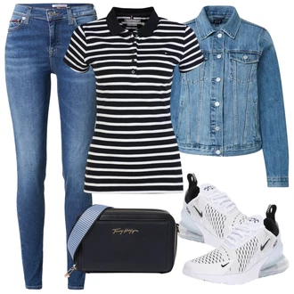 Outfit s Šedá Polo Tričko Tommy Hilfiger "Ležérní Outfit"
