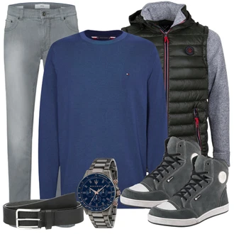 Outfit mit Weiß Jeans/Schlaghose Brax "Freizeit Outfit"