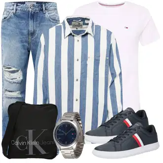 Outfit mit Blau/HellBlau Jeanshemd/Hemdbluse/Casual Hemd/Business Hemd/Unkategorisiert levi's ® "Freizeit Outfit"